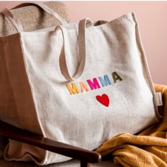 Sezane Handbags - Nwot! Sezane Maxi tote bag embroided mama